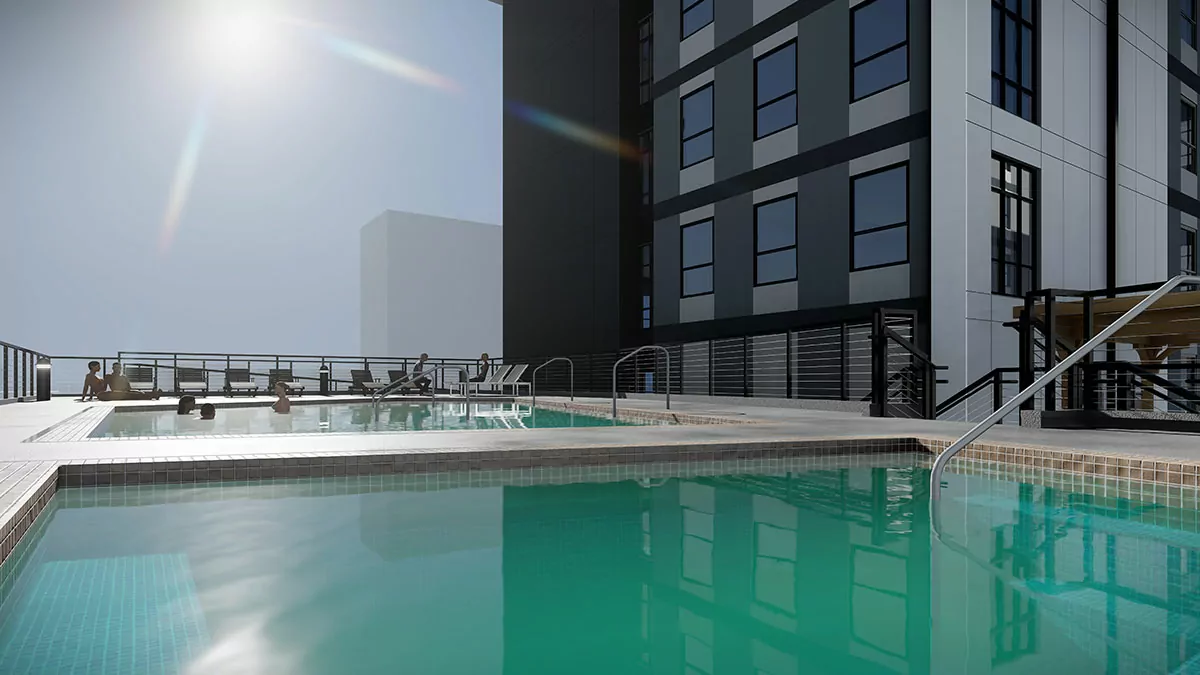 LivRed Rooftop Pool rendering